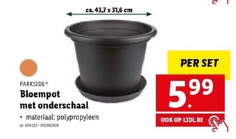 Lidl Bloempot met onderschaal aanbieding