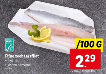 Lidl Fijne zeebaarsfilet aanbieding