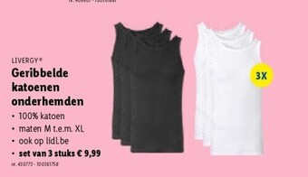 Lidl Geribbelde katoenen onderhemden aanbieding