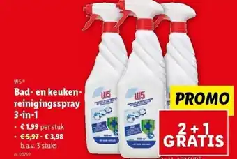 Lidl Bad- en keukenreinigingsspray aanbieding