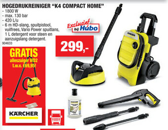 Hubo Hogedrukreiniger "K4 Compact Home" aanbieding