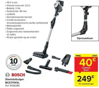Carrefour Steelstofzuiger bcs711xxl aanbieding