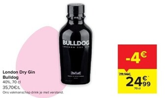 Carrefour London dry gin bulldog 40%, 70 cl aanbieding