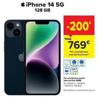 Carrefour Iphone 14 5g 128 gb aanbieding