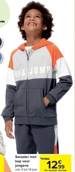 Carrefour Sweater met kap voor jongens aanbieding