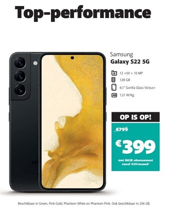 Base Samsung galaxy s22 5g aanbieding