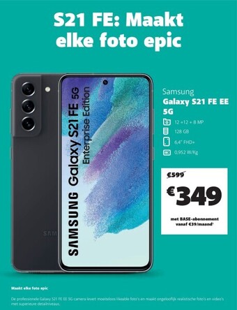 Base Samsung galaxy s21 fe ee 5g aanbieding