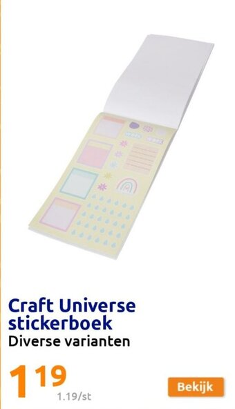 Action Craft Universe Stickerboek aanbieding