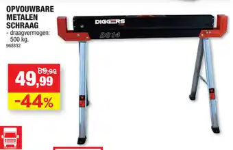 Hubo Opvouwbare metalen schraag 500kg aanbieding