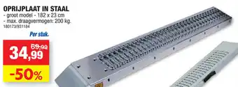 Hubo Oprijplaat in staal 182x23cm aanbieding