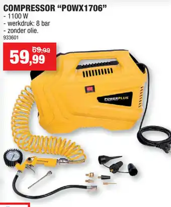 Hubo Compressor "POWX1706" 1100W aanbieding