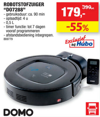 Hubo Robotstofzuiger "D07288" aanbieding