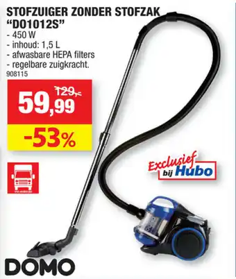 Hubo Stofzuiger zonder stofzak "D01012S" 450W aanbieding