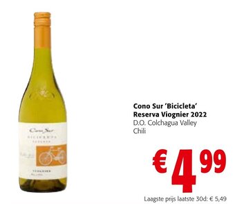 Colruyt Cono Sur Bicicleta Reserva Viognier 2022 D.O. Colchagua Valley aanbieding