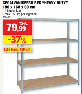 Hubo Gegalvaniseerd rek "heavy duty" 180x160x60 cm aanbieding
