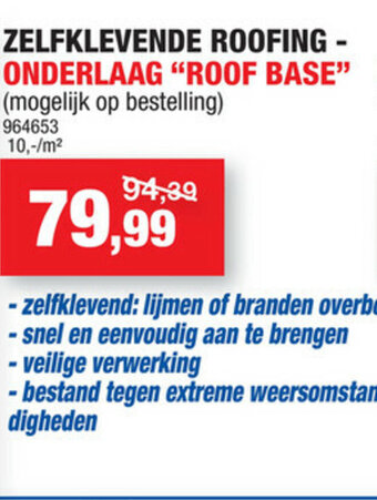 Hubo Zelfklevende roofing - onderlaag "roof base" aanbieding