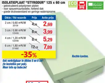 Hubo Isolatieplaat "styrodur" 125x60 cm aanbieding