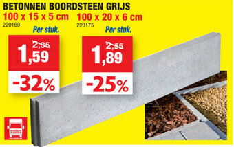 Hubo Betonnen boordsteen grijs 100x15x5 cm aanbieding
