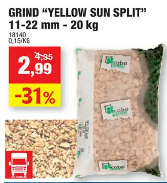 Hubo Grind "yellow sun split" 11-22mm - 20 kg aanbieding