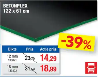 Hubo Betonplex 122x61 cm 12mm aanbieding