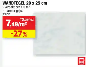 Wandtegel 20x25 cm