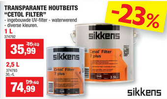 Hubo Transparante houtbeits "cetol filter" 1L aanbieding