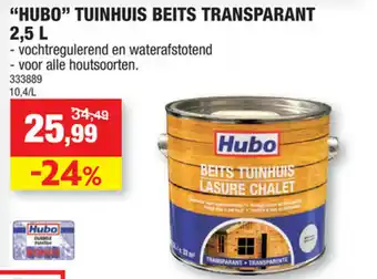 Hubo Tuinhuis beits transparant 2.5L aanbieding