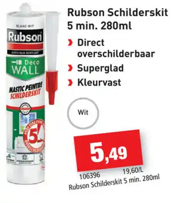 Hubo Rubson Schilderskit 5min. 280ml aanbieding