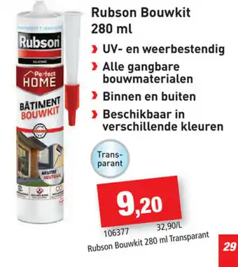 Hubo Rubson Bouwkit 280ml aanbieding
