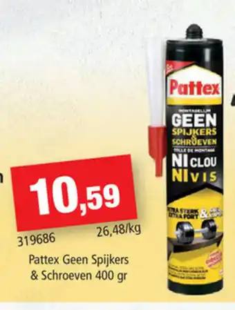 Pattex Geen Spijkers & Schroeven 400gr