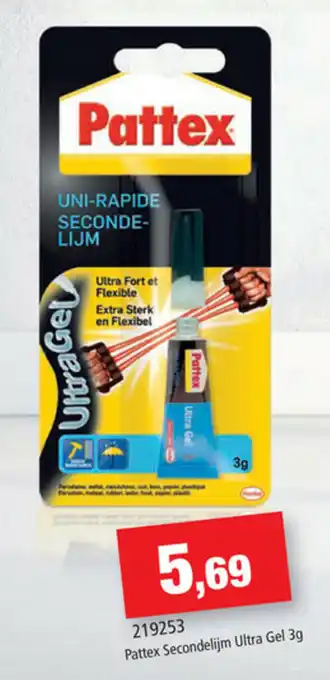 Hubo Pattex Secondelijm Ultra Gel 3g aanbieding