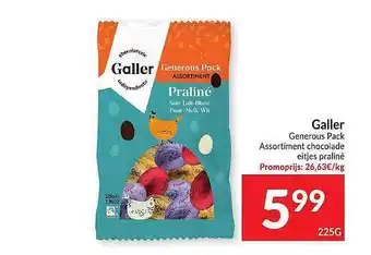 Intermarché Galler generous pack chocolade eitjes praline 225g aanbieding