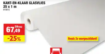 Hubo Kant-en-klaar glasvlies 25x1m aanbieding