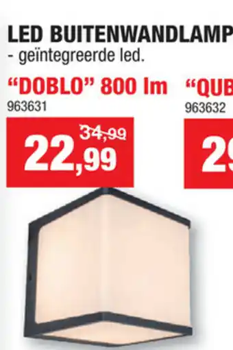 Hubo Led buitenwandlamp "doblo" 800lm aanbieding