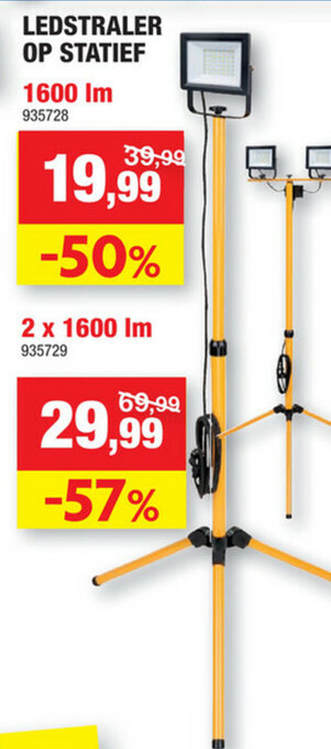Hubo Ledstraler op statief 1600lm aanbieding