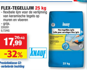 Hubo Flex-tegellijm 25kg aanbieding