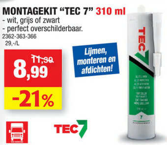 Hubo Montagekit "TEC 7" 310 ml aanbieding