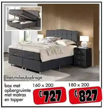 Budget Meubelen Box met opbergruimte met matras en topper aanbieding