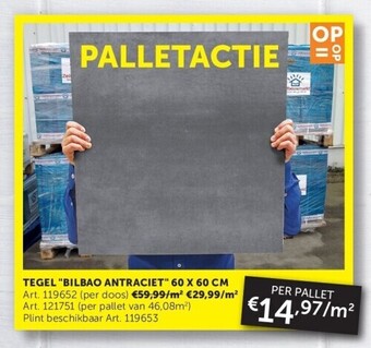 Zelfbouwmarkt Tegel bilbao antraciet 60 x 60 cm aanbieding