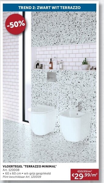 Zelfbouwmarkt Vloertegel terrazzo minimal aanbieding
