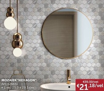 Zelfbouwmarkt Mozaiek hexagon aanbieding