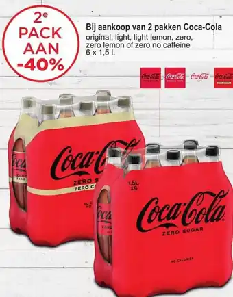 Alvo Coca-cola zero, zero lemon of zero no caffeine 6 x 1,5L aanbieding