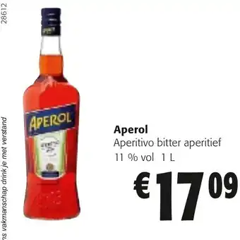 Colruyt Aperol Aperitivo Bitter Aperitief 11% Vol 1L aanbieding