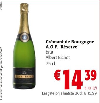 Colruyt Cremant de Bourgogne A.O.P. Reserve Brut Albert Bichot 75cl aanbieding