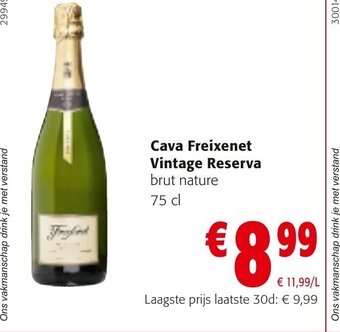 Colruyt Cava Freixenet Vintage Reserva Brut Nature 75cl aanbieding
