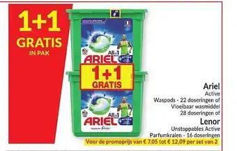 Intermarché Ariel Active, lenor unstoppables active aanbieding