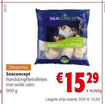 Colruyt Seaconcept hondstongfiletrolletjes met wilde zalm 900g aanbieding