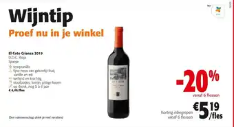 Colruyt El coto crianza 2019 doc rioja, aanbieding