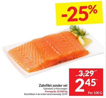 Intermarché Zalmfilet zonder vel per 100g aanbieding