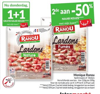 Intermarché Monique ranou spekreepjes of blokjes aanbieding